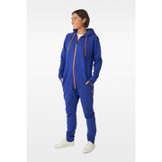 Op deze afbeelding zie je een Kostuums, van het merk Opposuits. Unisex Onesie Bankhanger Blauw Kostuum