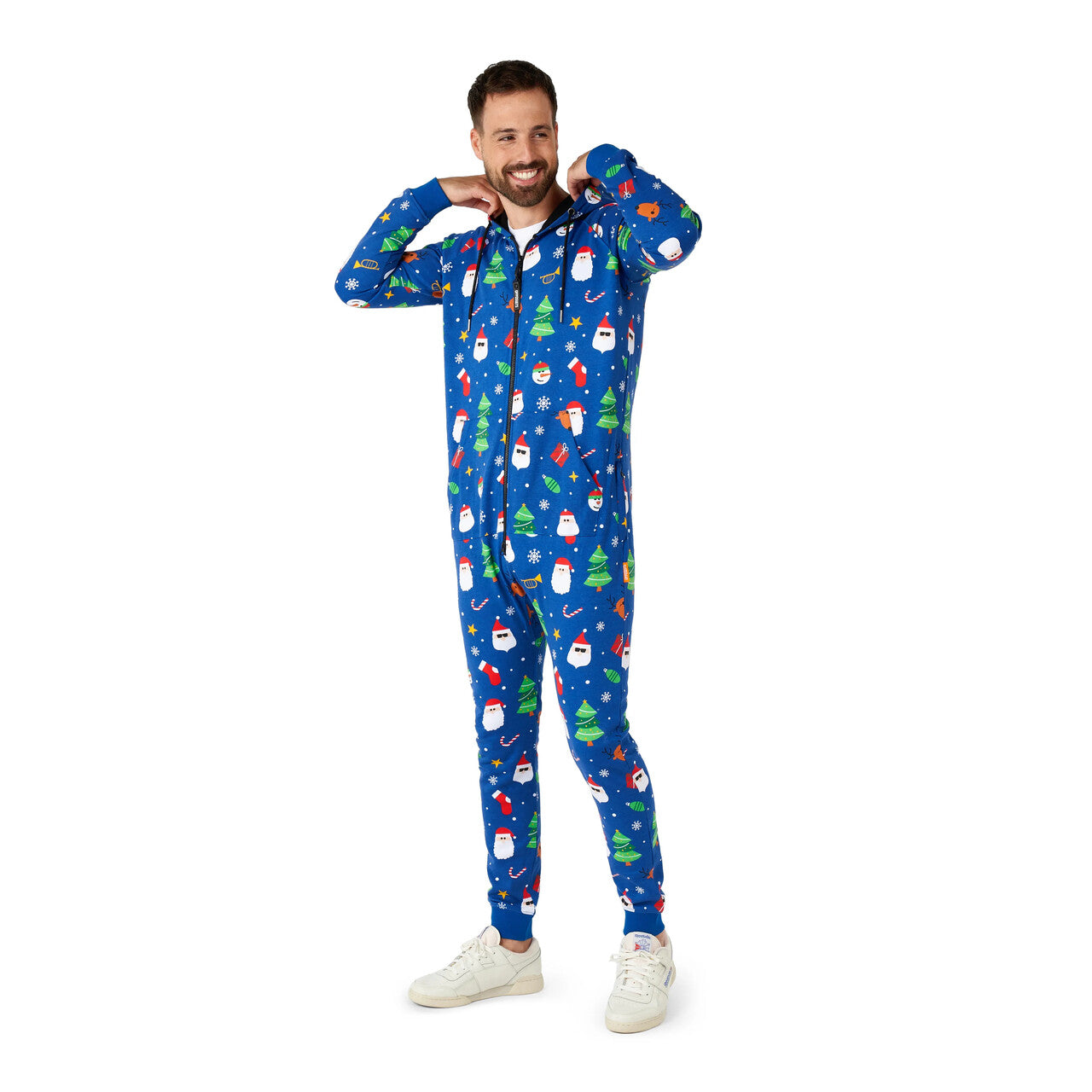 Op deze afbeelding zie je een Kostuums, van het merk Opposuits. Onesie Ultimate Xmas Blauw Kostuum