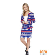 Op deze afbeelding zie je een Kostuums, van het merk Opposuits. Sneeuwvlokje Miss Rudolph Opposuit Vrouw Kostuum