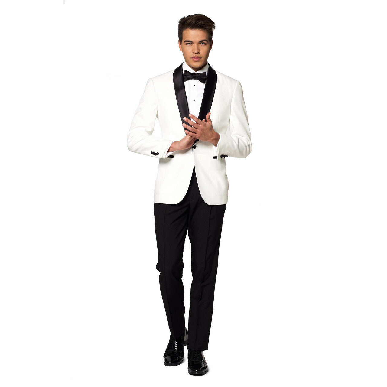 Op deze afbeelding zie je een Kostuums, van het merk Opposuits. Pearly White Cocktail Party Man Kostuum