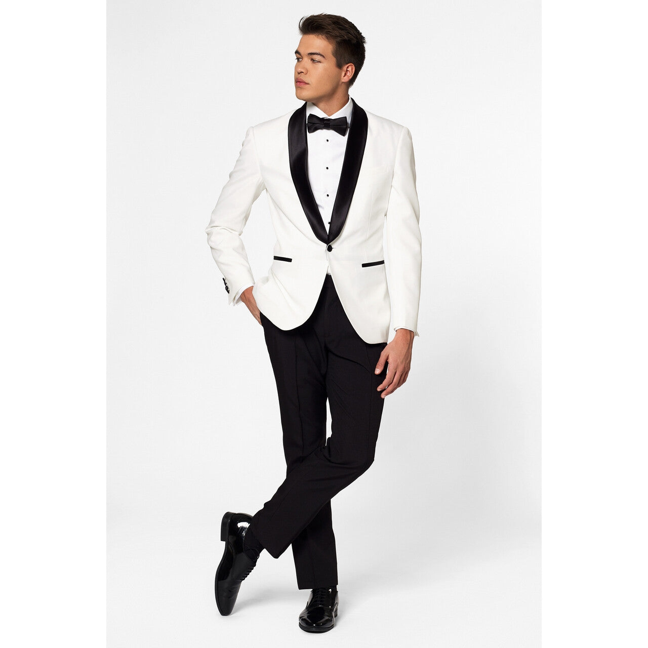 Op deze afbeelding zie je een Kostuums, van het merk Opposuits. Pearly White Cocktail Party Man Kostuum