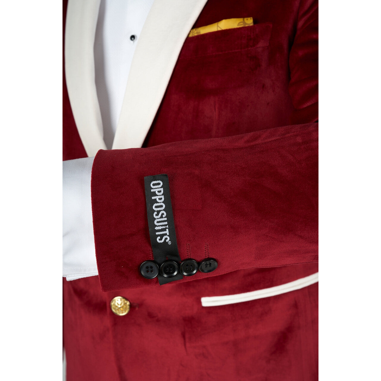 Op deze afbeelding zie je een Kostuums, van het merk Opposuits. Rode Velvet Vibes Xmas Opposuit Man Kostuum