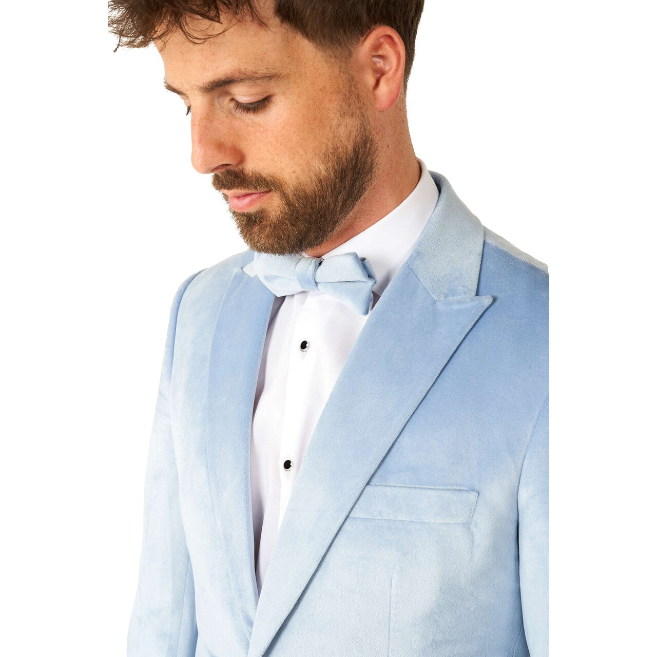 Op deze afbeelding zie je een Kostuums, van het merk Opposuits. Vintage Blue Velvet Man Kostuum