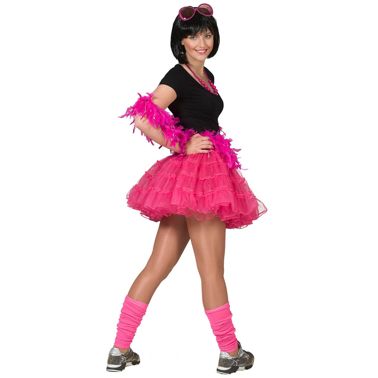 Op deze afbeelding zie je een Kostuums, van het merk Pierros. Fleurige Fuchsia Petticoat Karina Vrouw Kostuum