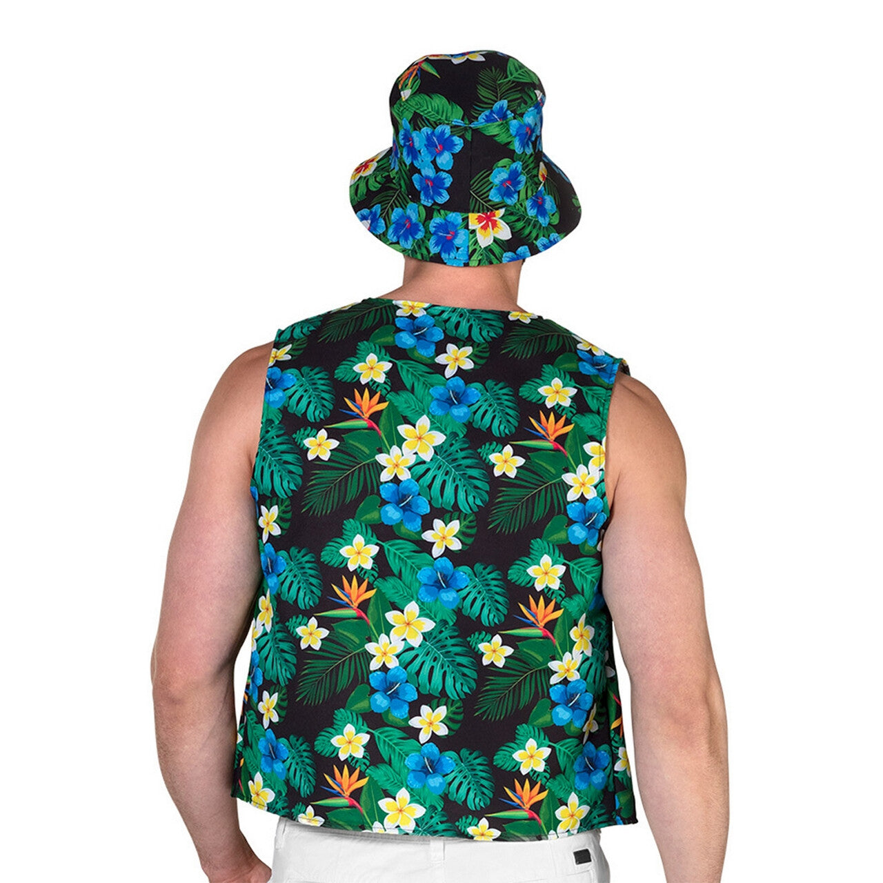 Op deze afbeelding zie je een Kostuums, van het merk PartyXplosion. Hot In Hawaii Set Man Kostuum