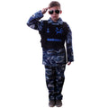 Marinier Paratrooper Kinder Kostuum Blauw Camouflage Jongen