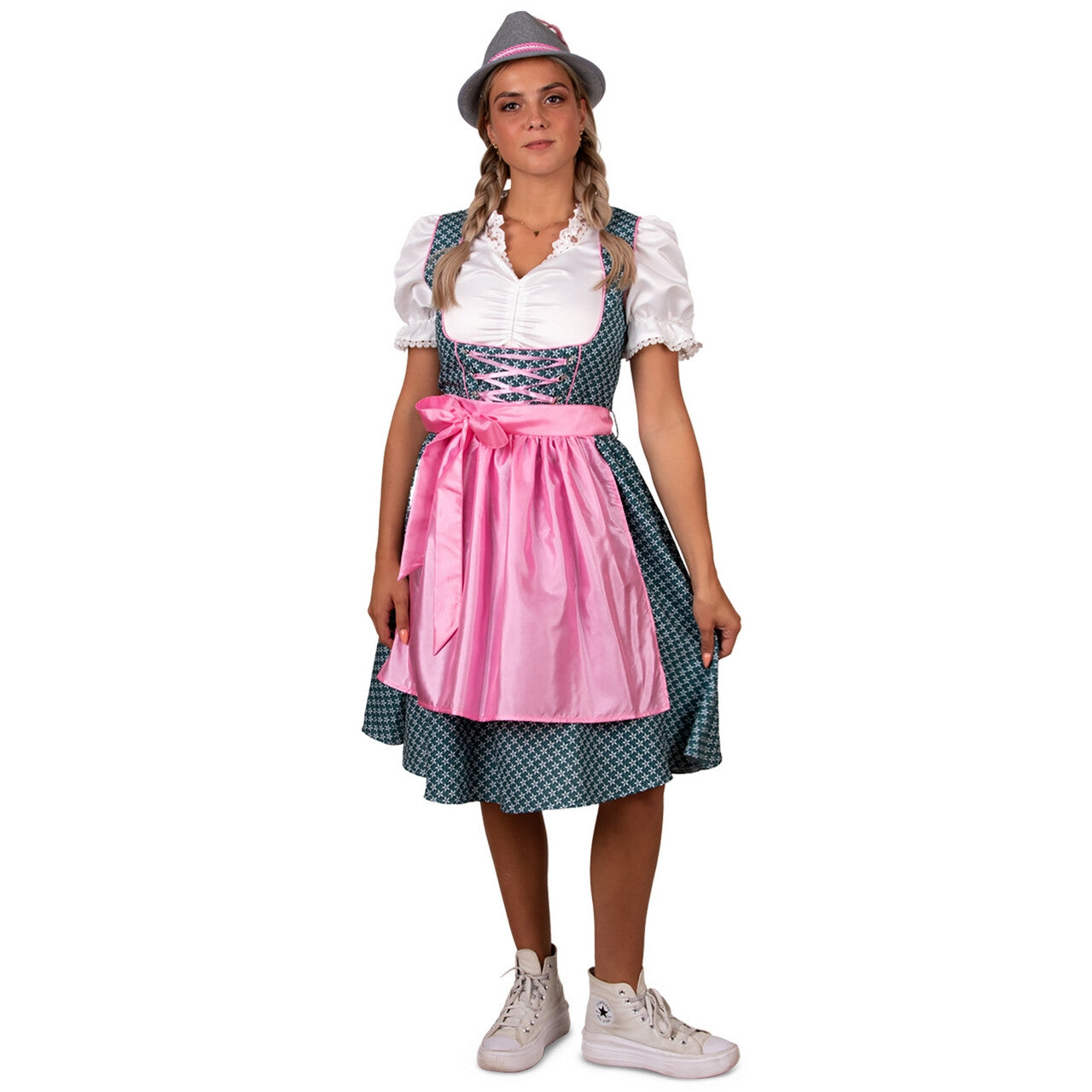 Op deze afbeelding zie je een Kostuums, van het merk PartyXplosion. Heidi Bierdrager Dirndl Vrouw Kostuum