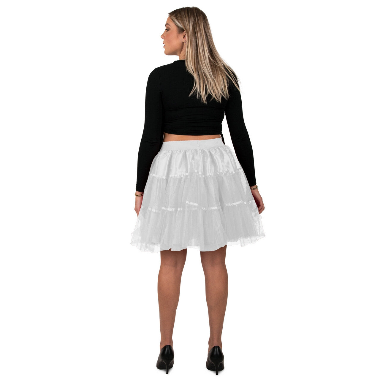 Op deze afbeelding zie je een Kostuums, van het merk PartyXplosion. Petticoat Engel Wit 45 Centimeter Vrouw