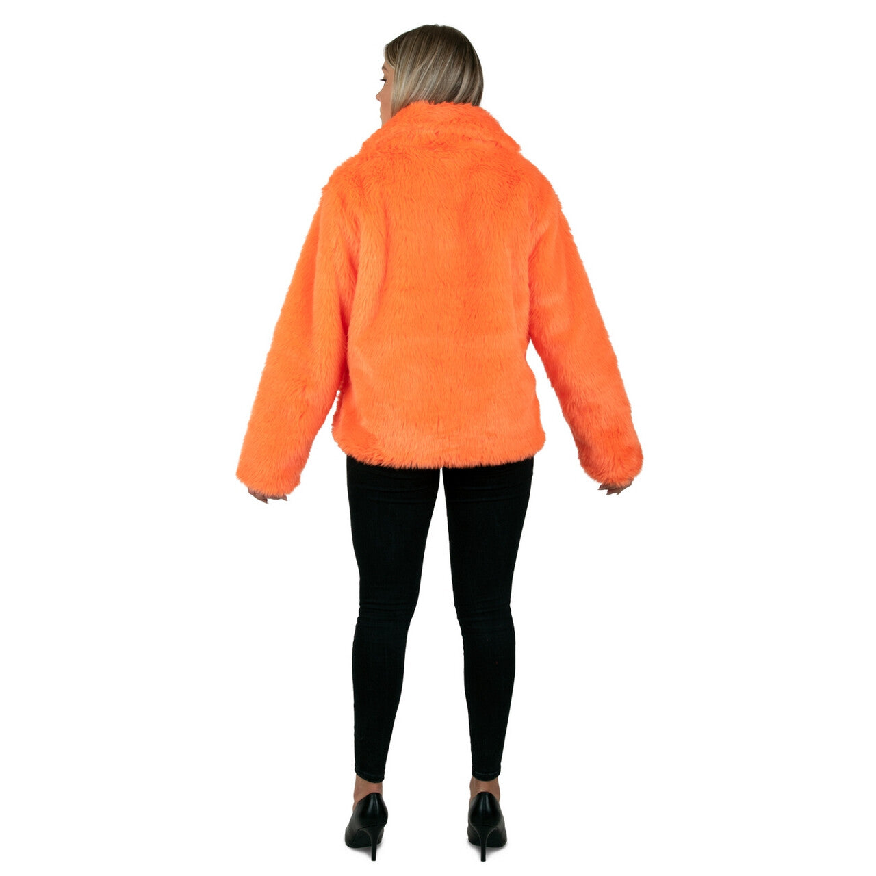 Op deze afbeelding zie je een Kostuums, van het merk PartyXplosion. Bontjas Mevrouw Oranje Boven