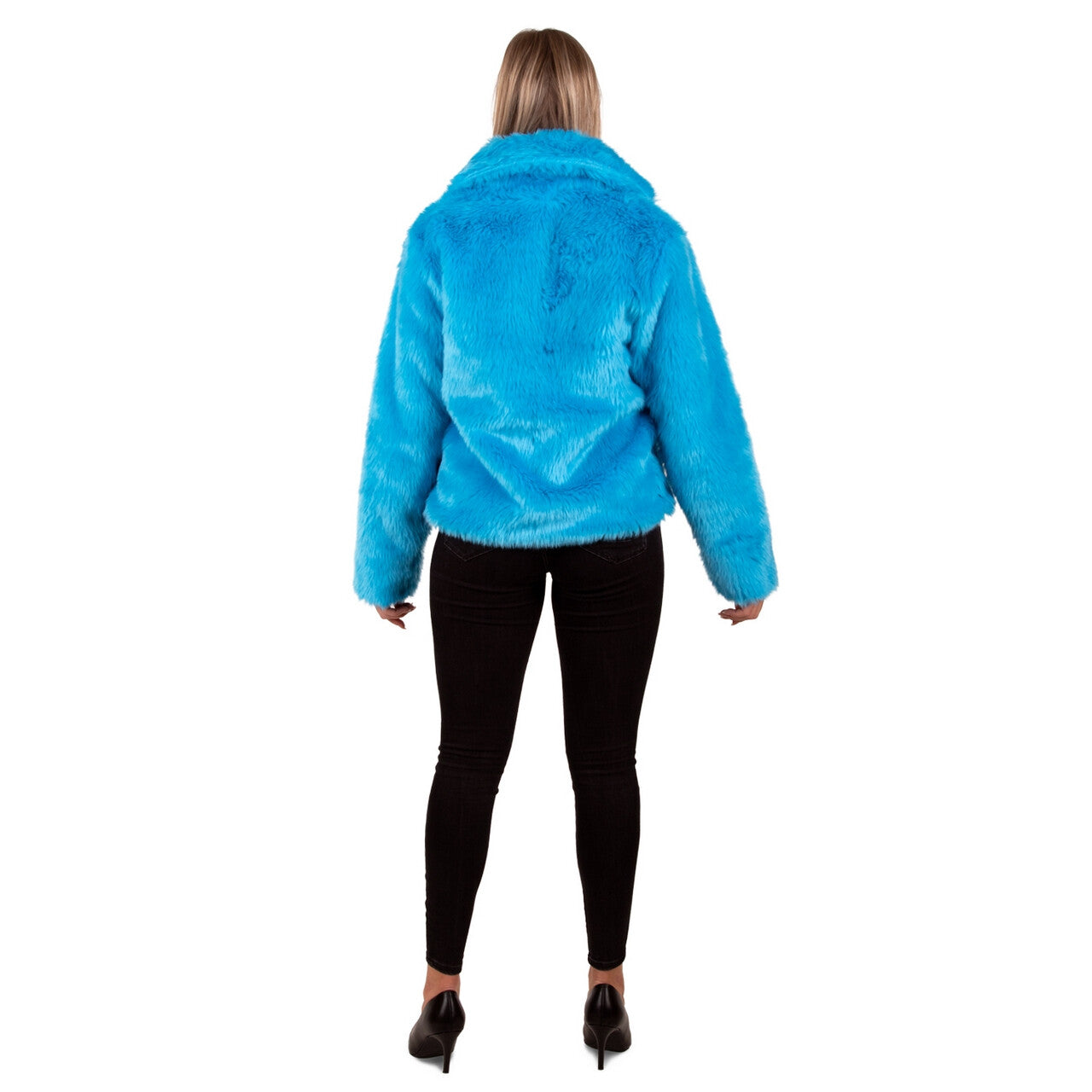 Op deze afbeelding zie je een Kostuums, van het merk PartyXplosion. Bontjas Blauw Icey Spicey Vrouw