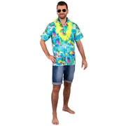 Op deze afbeelding zie je een Kostuums, van het merk PartyXplosion. Hola Hola Aloha Hawaii Overhemd Man
