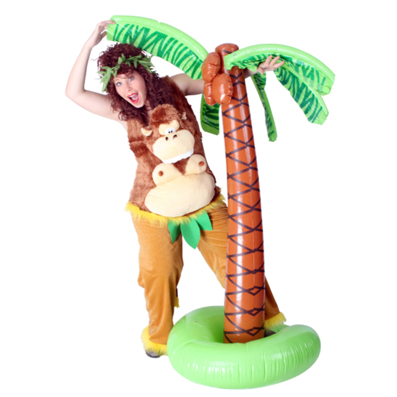 Op deze afbeelding zie je een Kostuums, van het merk PartyXplosion. Hilarische Apen Tuinbroek Kostuum