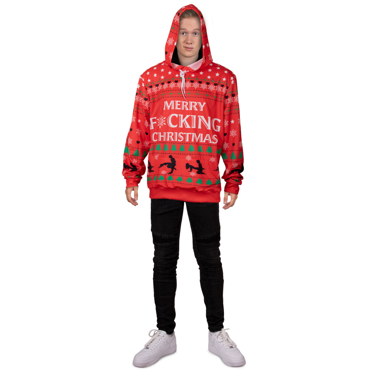 Op deze afbeelding zie je een Kostuums, van het merk PartyXplosion. Lekker Foute Kersttrui Merry F*cking Christmas