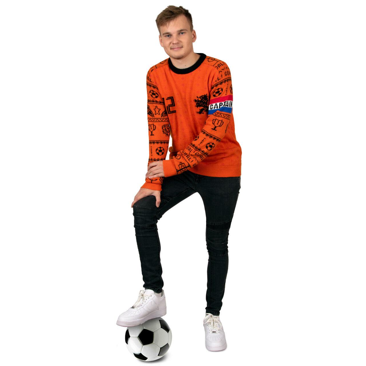 Op deze afbeelding zie je een Kostuums, van het merk PartyXplosion. Kerst Voetbal Trui Twaalfde Man Kostuum
