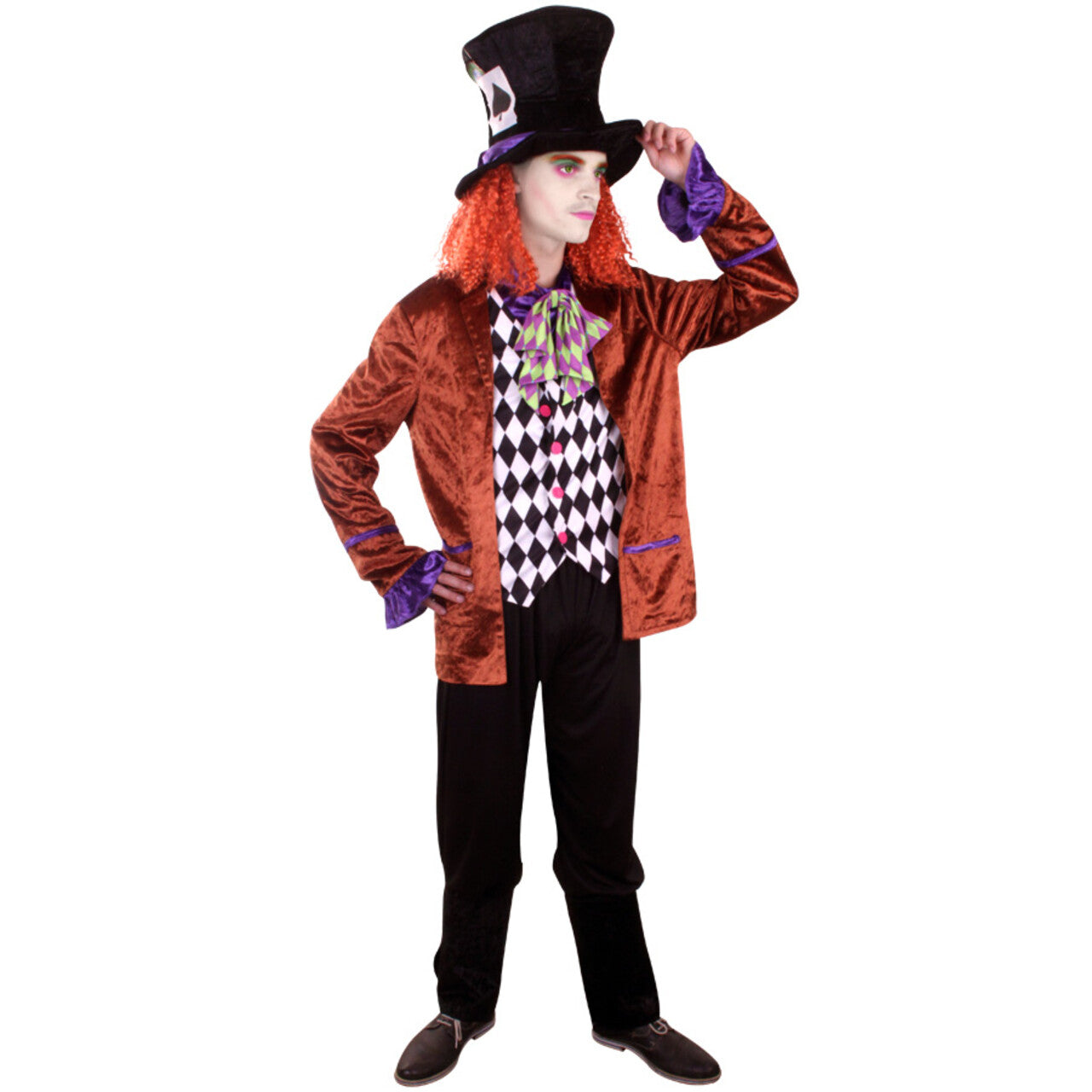 Op deze afbeelding zie je een Kostuums, van het merk PartyXplosion. Basic Mad Hatter Man Kostuum