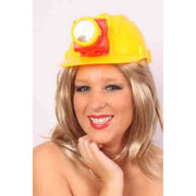 Op deze afbeelding zie je een Accessoires, van het merk PartyXplosion. Bouwhelm Geel Met Lamp