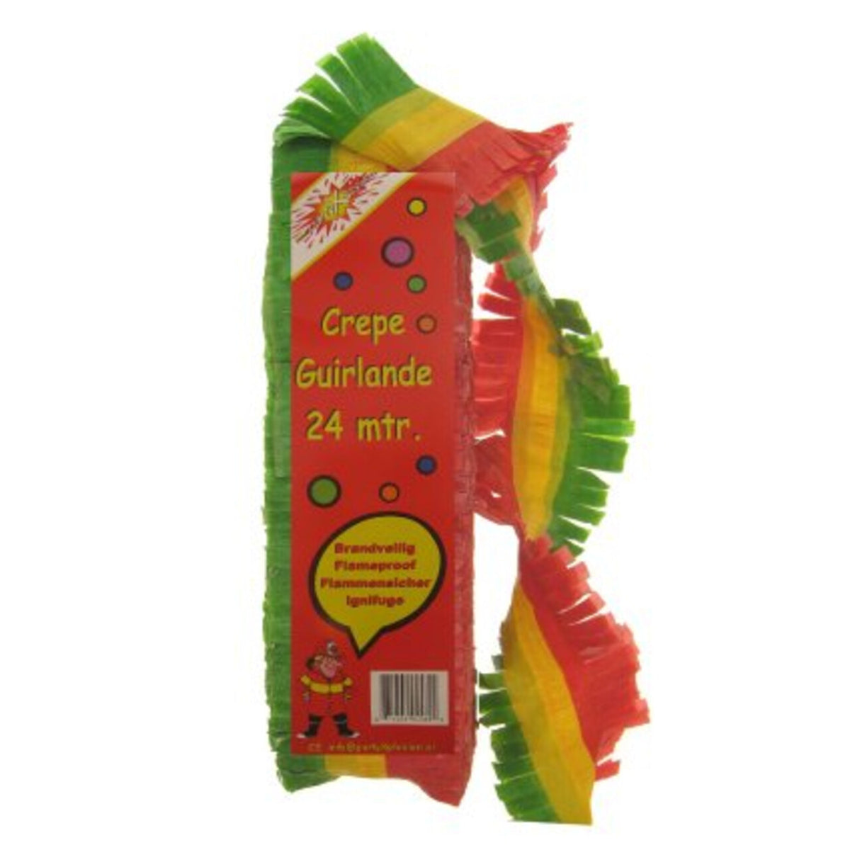 Op deze afbeelding zie je een Decoratie, van het merk PartyXplosion. Crepe Guirlande Slinger Rood Geel