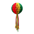 Decoratie Bol Rood Geel Groen 20 Centimeter
