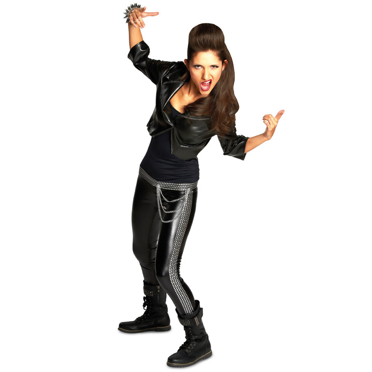 Op deze afbeelding zie je een Kostuums, van het merk PartyXplosion. Whole Lotta Rosie Hardrock Chick Vrouw Kostuum