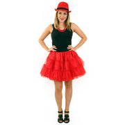 Op deze afbeelding zie je een Kostuums, van het merk PartyXplosion. Rock And Roll Petticoat 3 Lagen Rood Vrouw