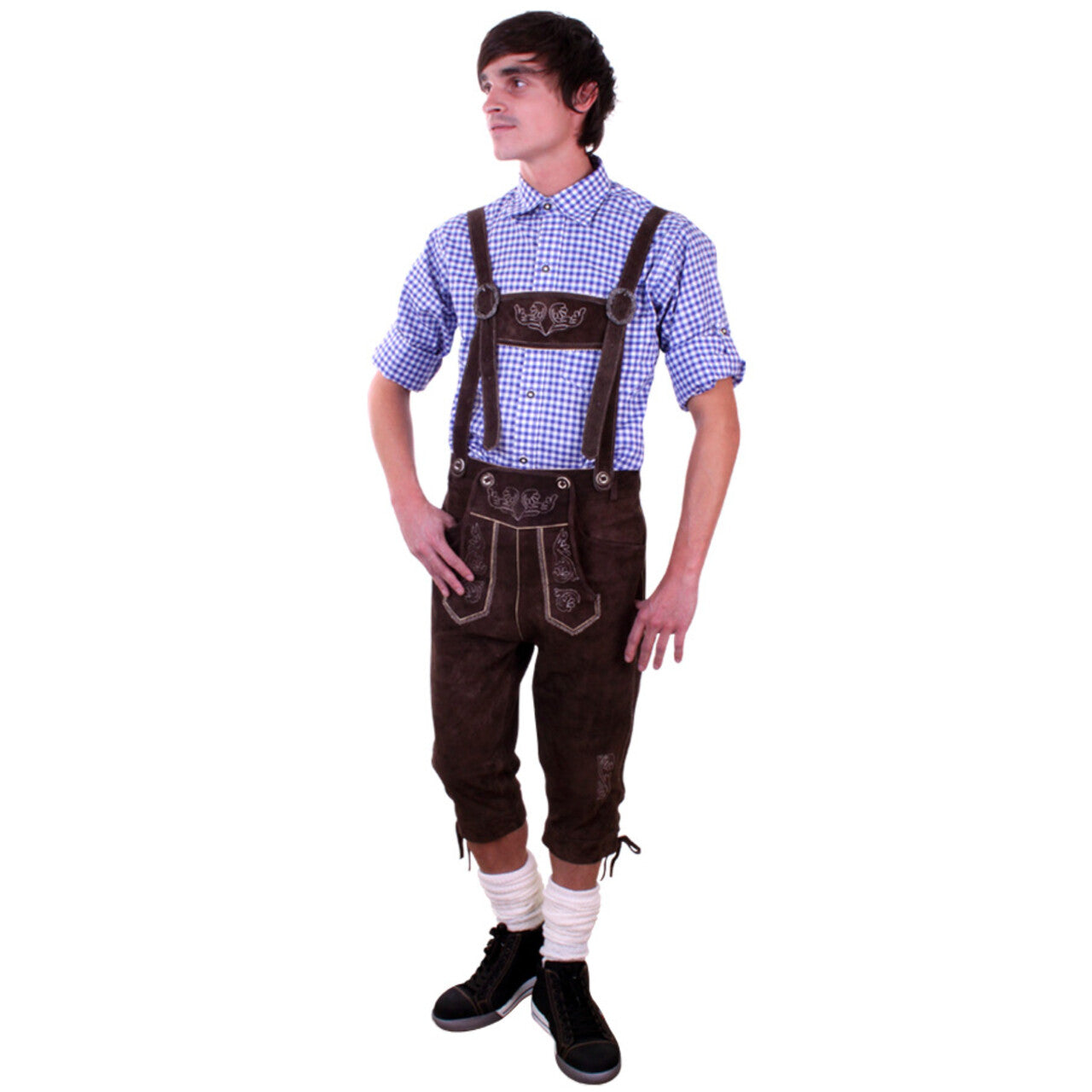 Op deze afbeelding zie je een Kostuums, van het merk PartyXplosion. Lederhosen Kuitbroek Schnapps Man