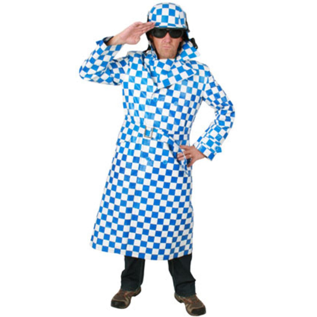 Op deze afbeelding zie je een Kostuums, van het merk PartyXplosion. Beierse Ouderwetse Lange Motorjas
