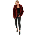 Deftige Bontjas Bordeaux Rood Vrouw