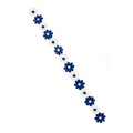 Bloemetjesband 3m Blauw-Wit