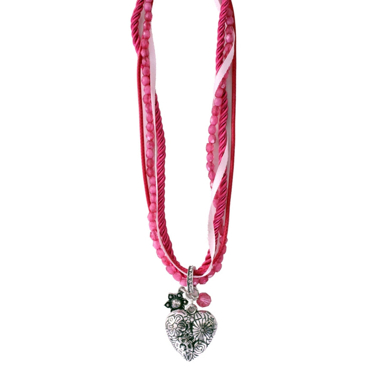 Op deze afbeelding zie je een Accessoires, van het merk PartyXplosion. Ketting Tiroler Donker Roze