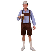 Op deze afbeelding zie je een Kostuums, van het merk PartyXplosion. Korte Lederhosen Bruin Bernd Man