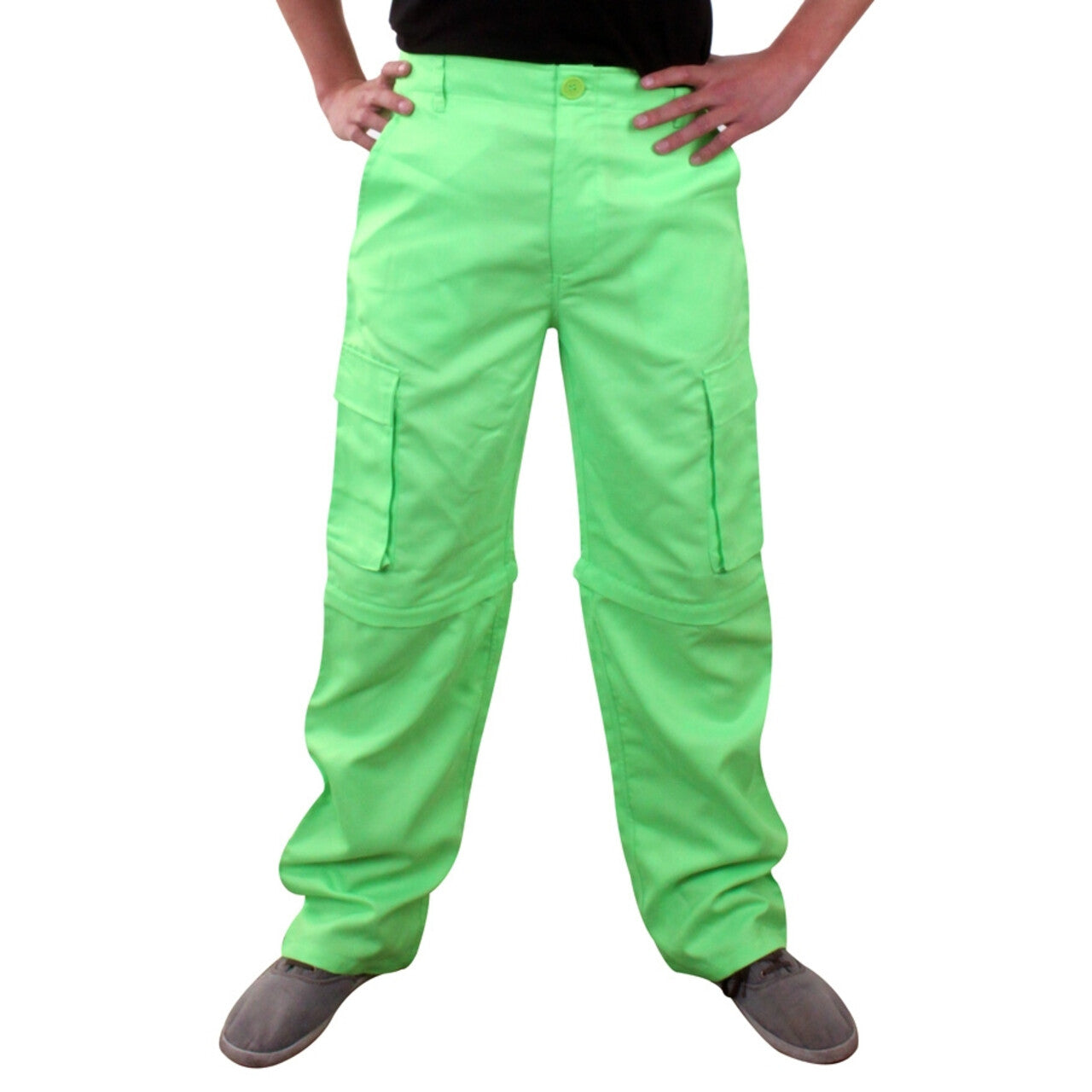 Op deze afbeelding zie je een Kostuums, van het merk PartyXplosion. Fluorescerende Groene Werk Broek Arnold Man