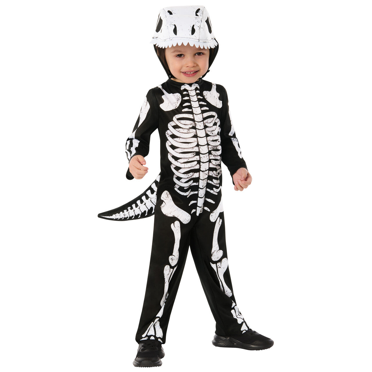 Op deze afbeelding zie je een Kostuums, van het merk Rubies. Skeleton Dino Kind Kostuum
