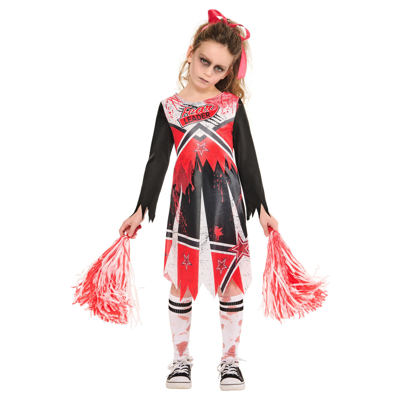 Op deze afbeelding zie je een Kostuums, van het merk Rubies. Zombie Cheerleader Meisje Kostuum