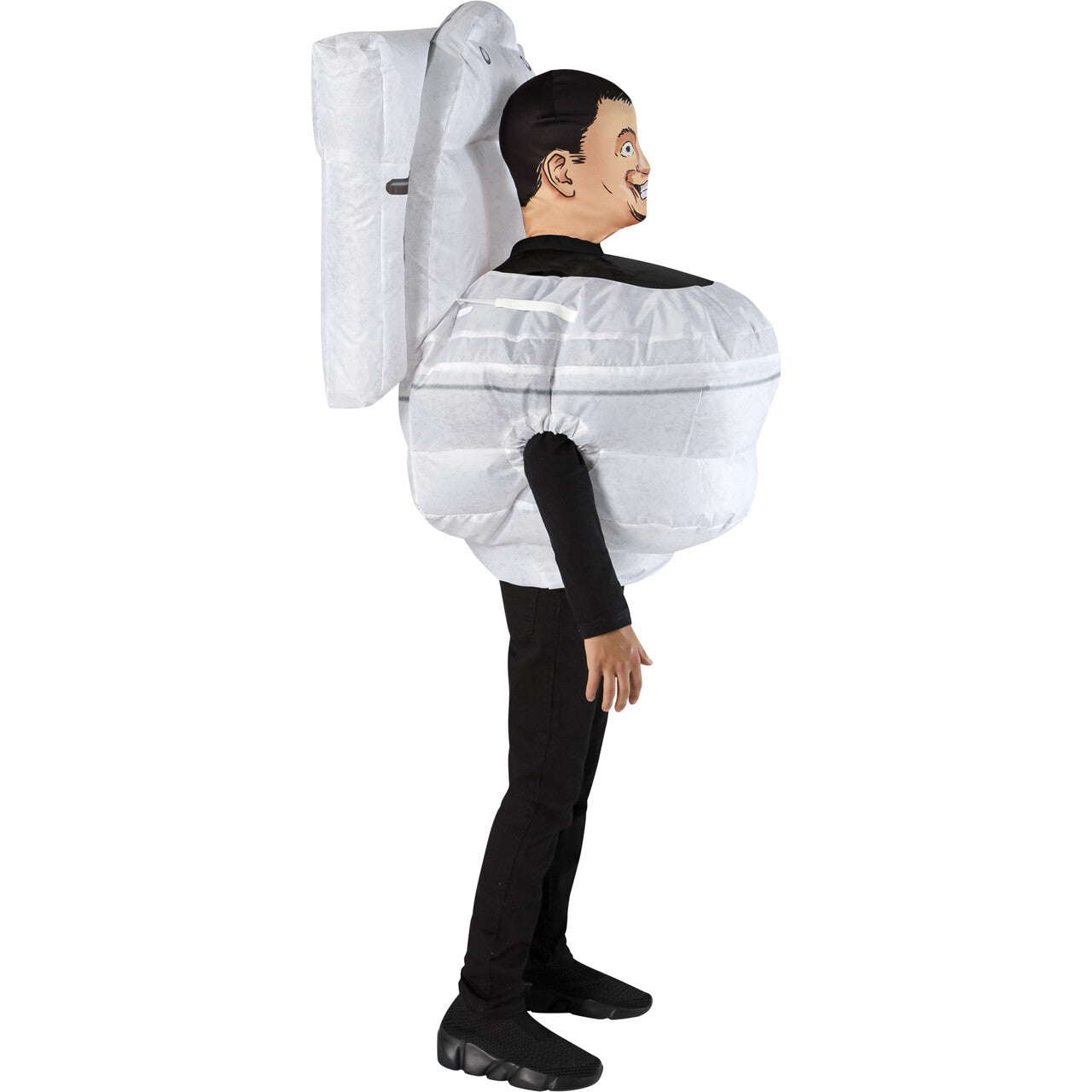 Op deze afbeelding zie je een Kostuums, van het merk Rubies. Skibidi Toilet™ Opblaasbaar Man Kostuum