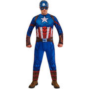 Op deze afbeelding zie je een Kostuums, van het merk Rubies. Amazing Captain America Man Kostuum