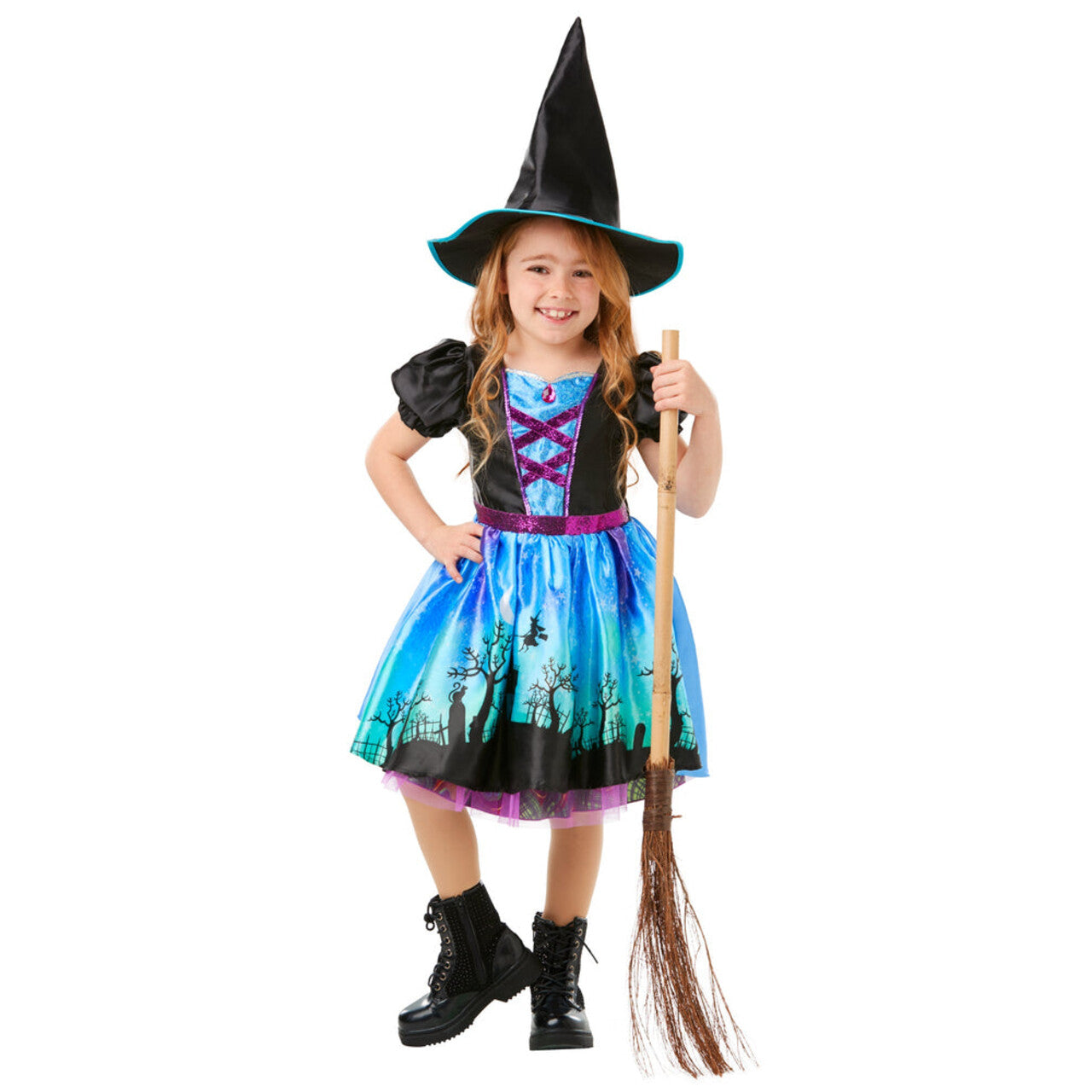 Op deze afbeelding zie je een Kostuums, van het merk Rubies. Moonlight Heks Kostuum Meisje