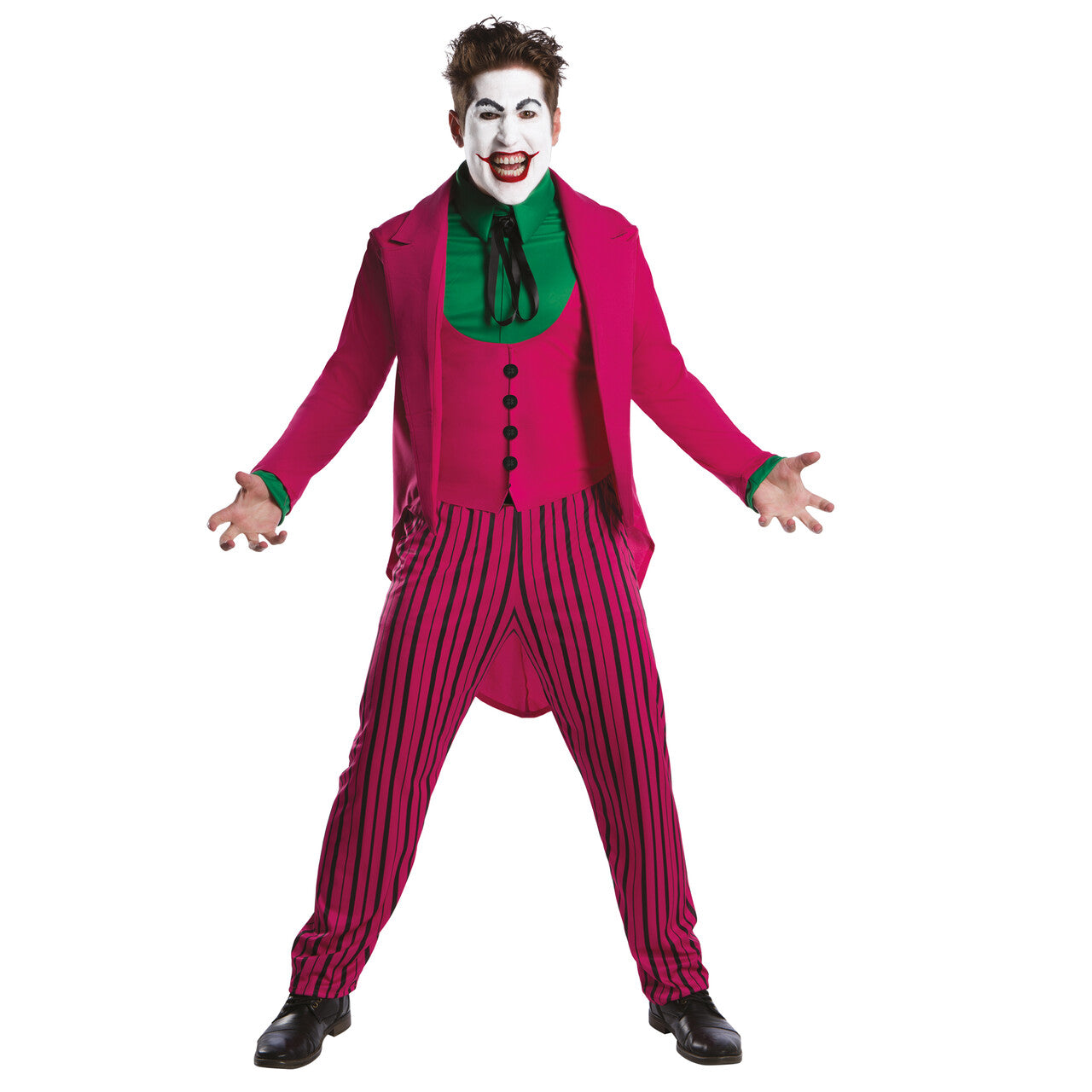 Op deze afbeelding zie je een Kostuums, van het merk Rubies. Oude Grappenmaker The Joker Man Kostuum