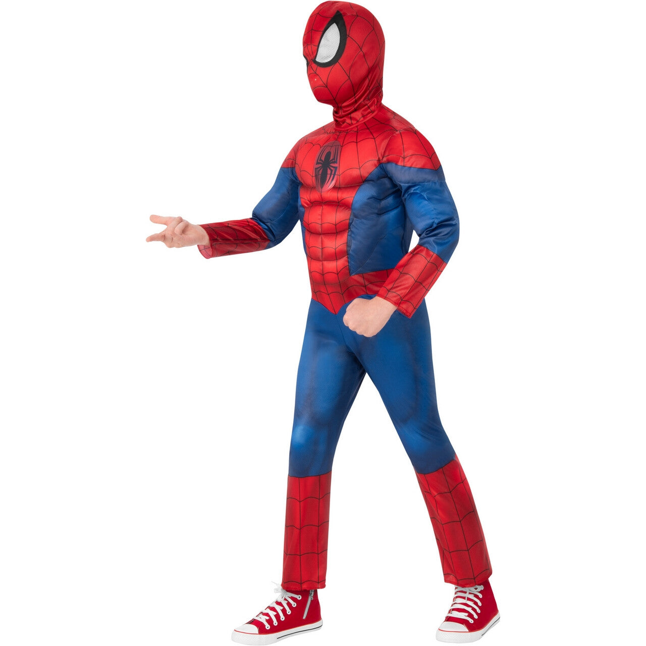 Op deze afbeelding zie je een Kostuums, van het merk Rubies. Supersterke Spierbundel Spiderman Kind Kind Kostuum