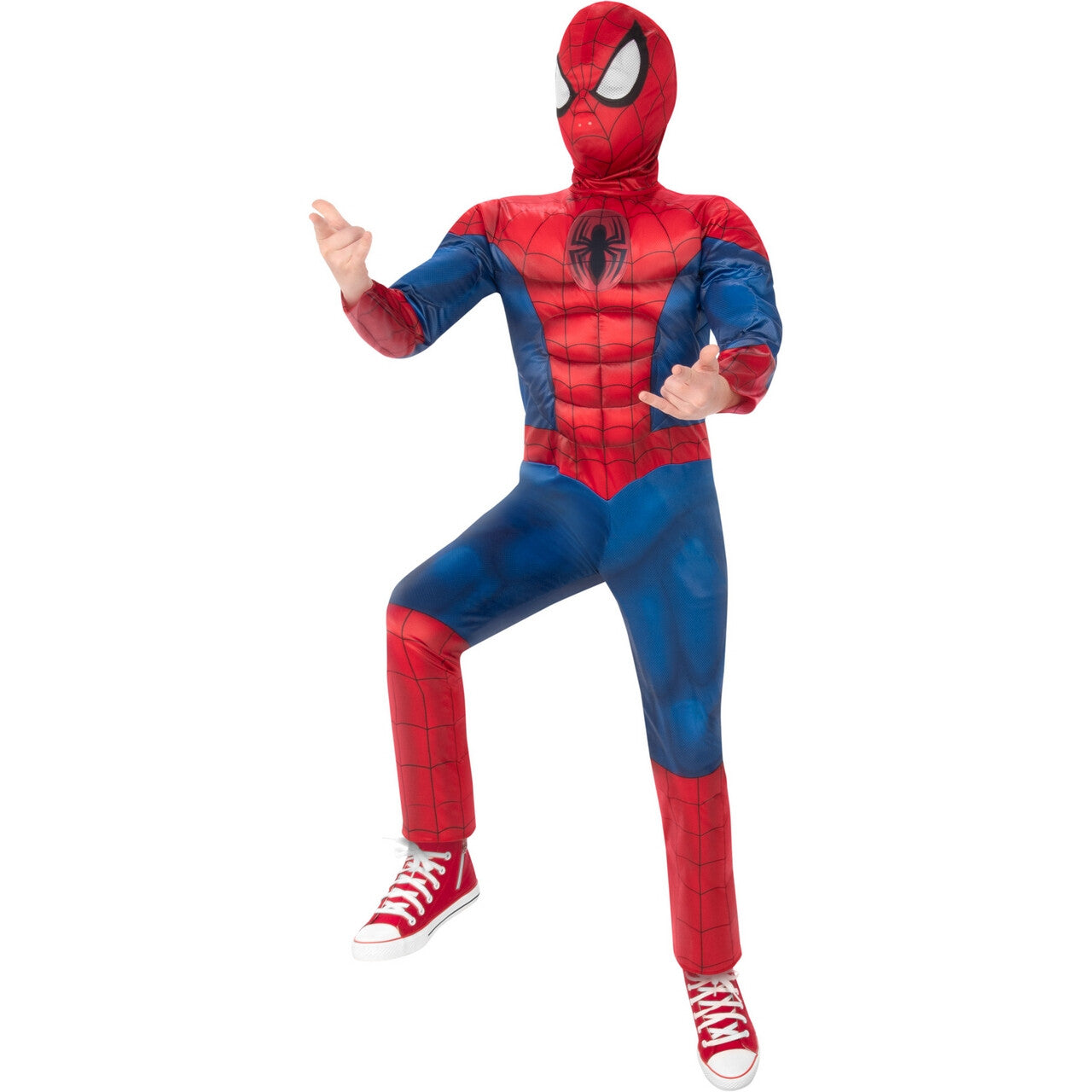 Op deze afbeelding zie je een Kostuums, van het merk Rubies. Supersterke Spierbundel Spiderman Kind Kind Kostuum