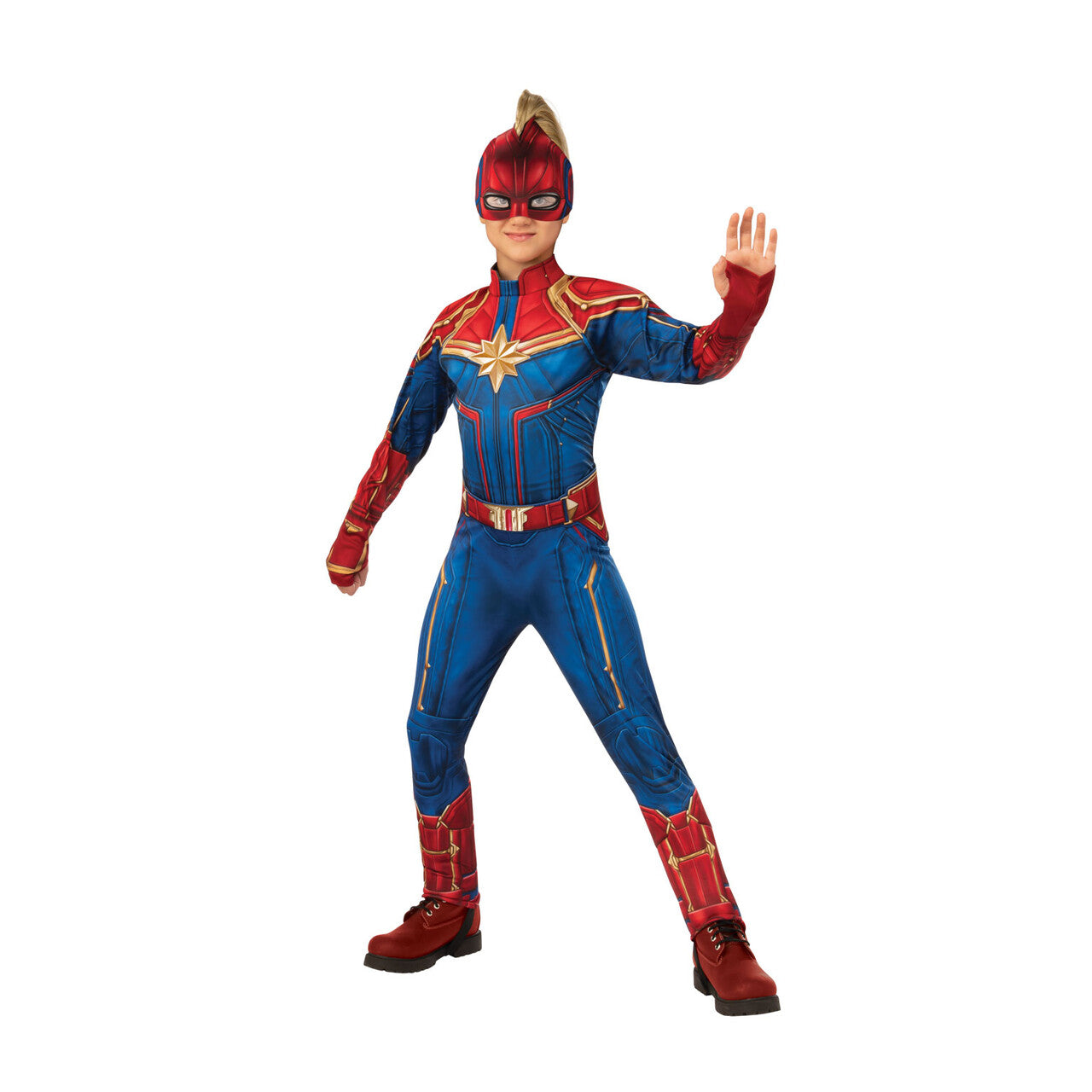 Op deze afbeelding zie je een Kostuums, van het merk Rubies. Captain Marvel Kostuum Meisje
