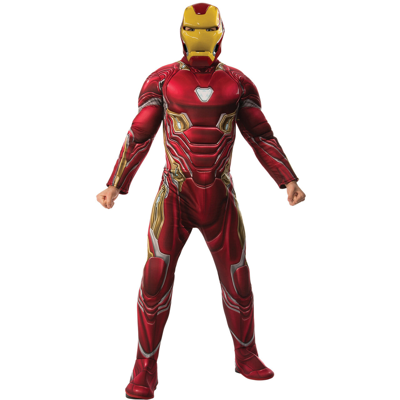 Op deze afbeelding zie je een Kostuums, van het merk Rubies. Iron Man Deluxe Kostuum