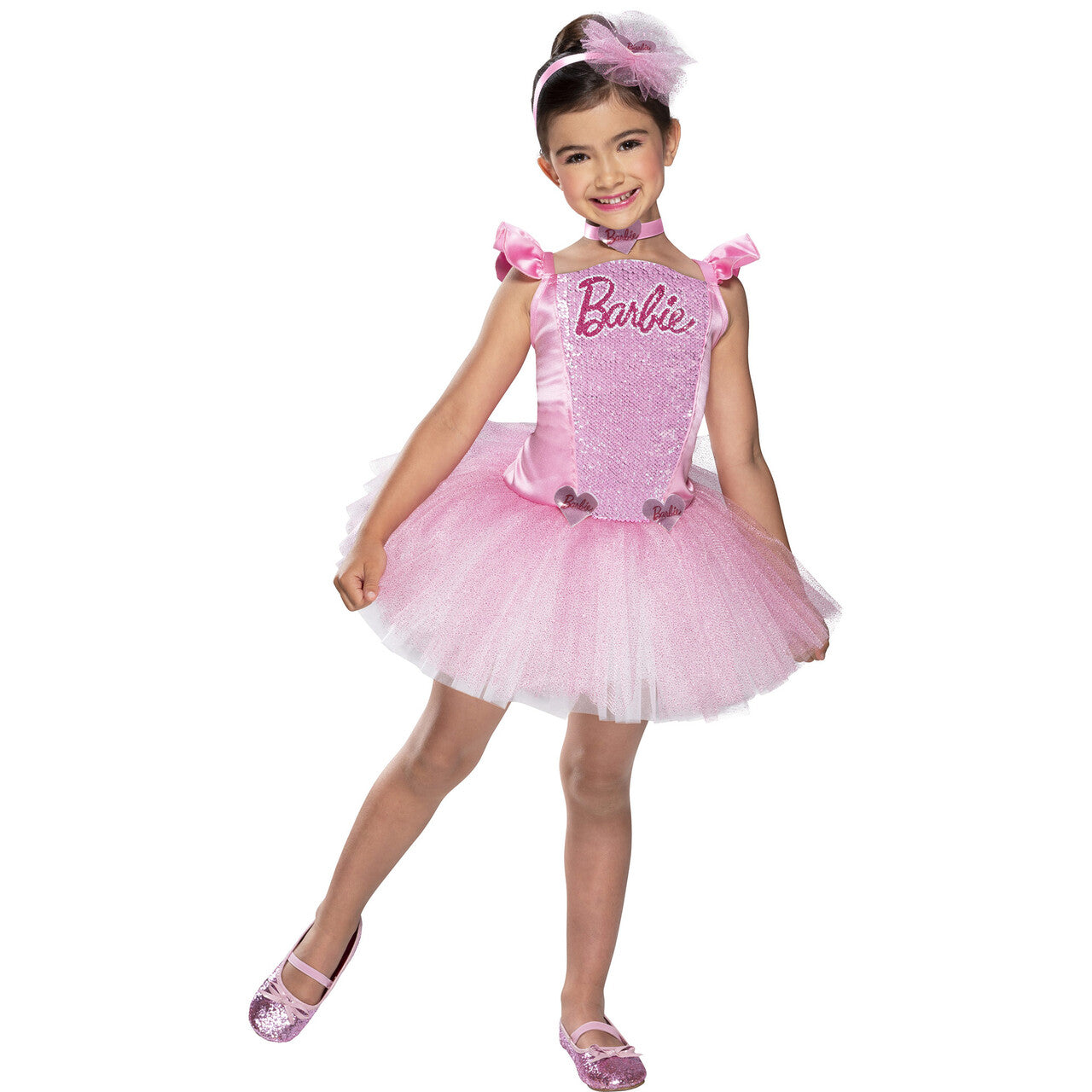 Op deze afbeelding zie je een Kostuums, van het merk Rubies. Kinder Ballerina Barbie Kostuum Meisje