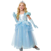Op deze afbeelding zie je een Kostuums, van het merk Rubies. Blauwe Prinsessenjurk Deluxe Meisje