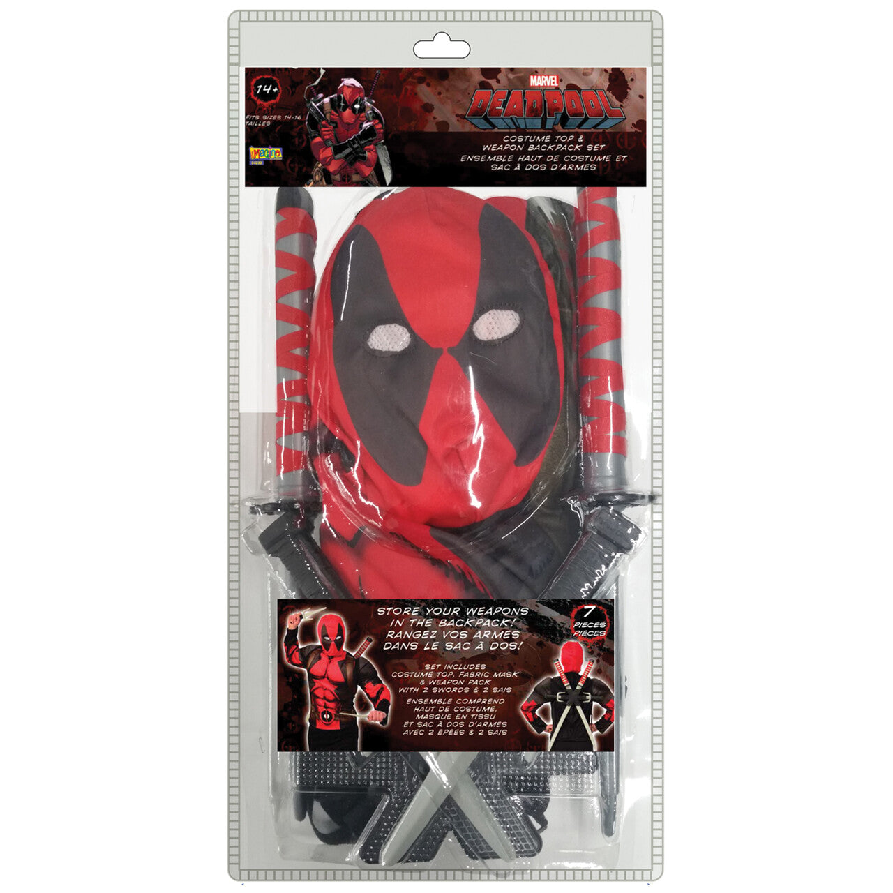 Op deze afbeelding zie je een Kostuums, van het merk Rubies. Deadpool Kit Kostuum