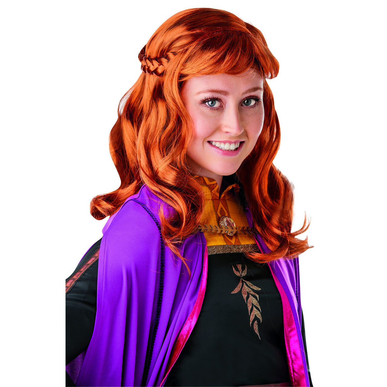 Op deze afbeelding zie je een Accessoires, van het merk Rubies. Pruik Anna Wig Frozen 2 Rood