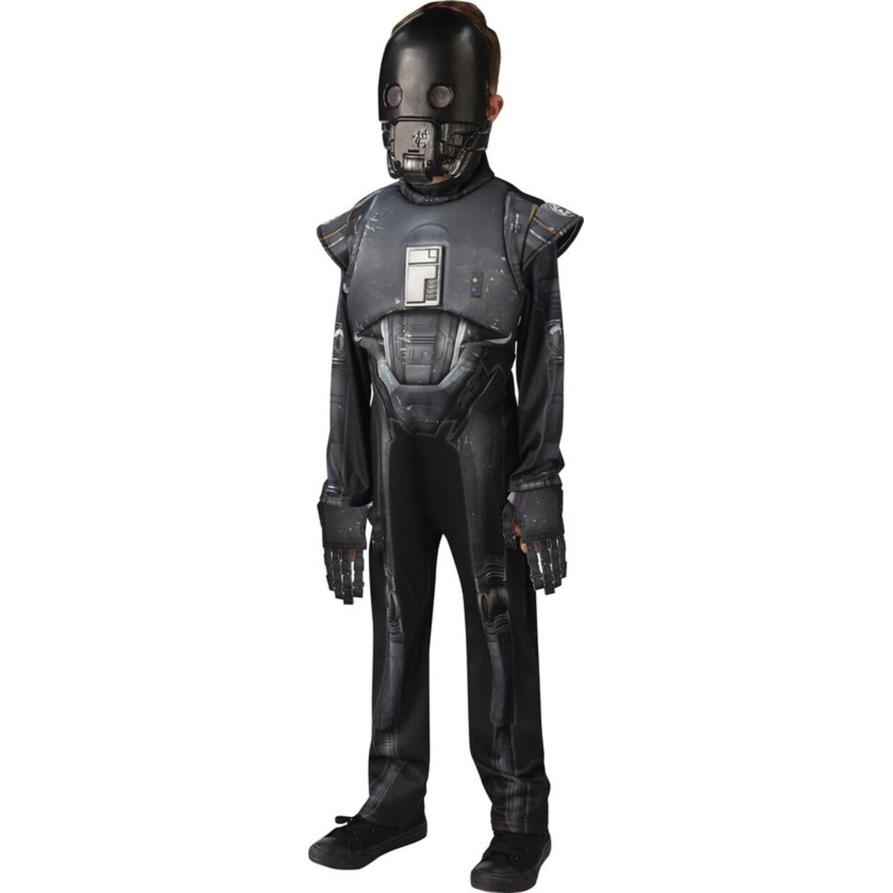 Op deze afbeelding zie je een Kostuums, van het merk Rubies. Zwarte Robot Star Wars K-2so Droid Deluxe Kind Jongen Kostuum