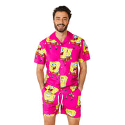 Op deze afbeelding zie je een Kostuums, van het merk Opposuits. Funny Spongebob™ Cartoon Pink Man Kostuum