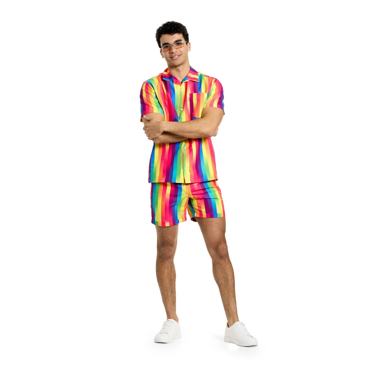 Op deze afbeelding zie je een Kostuums, van het merk Opposuits. Rainbow Glaze Festival Time Man Kostuum