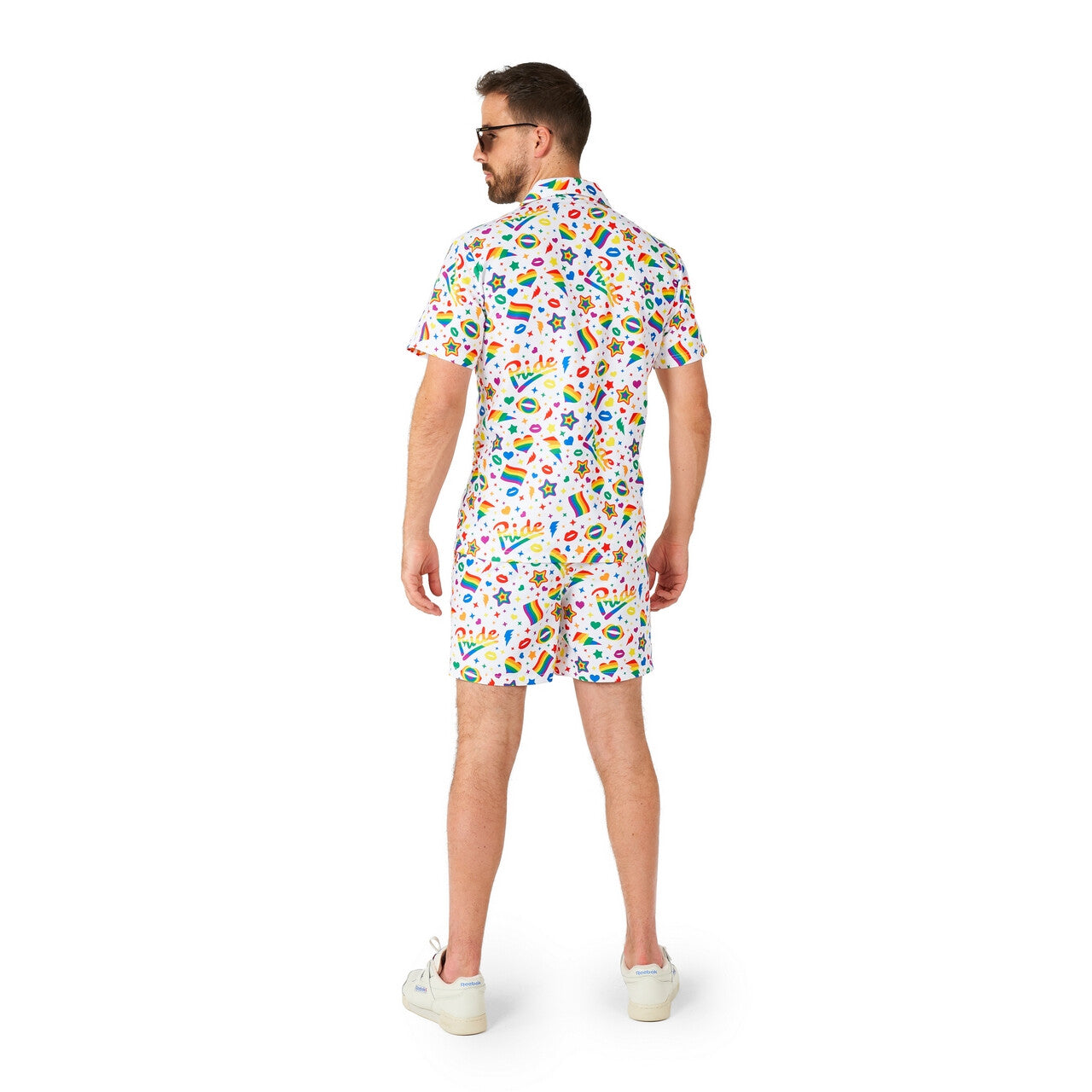 Op deze afbeelding zie je een Kostuums, van het merk Suitmeister. Pride Icons Rainbow Party Man Kostuum
