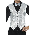 Glinsterend Zilveren Pailletten Vest Man